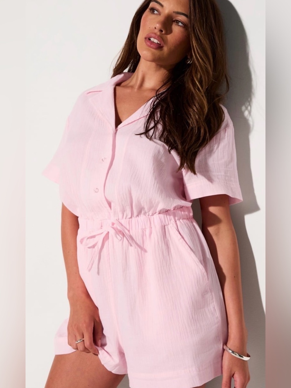 Fabletics Pink Cotton Voile Short One-Piece -xxl/1x-NEW IN BAG